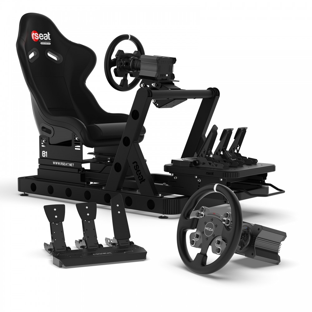 B1 Black and Moza R9 CS Wheel SR-P Pedals Bundle B1 Black and Moza R9 CS Wheel SR-P Pedals Bundle