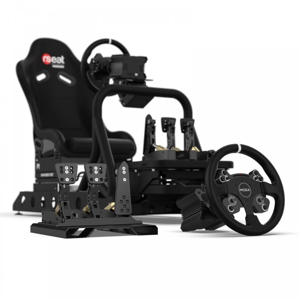P1 Black and Moza R9 CS Wheel and CRP 3 Pedals Bundle