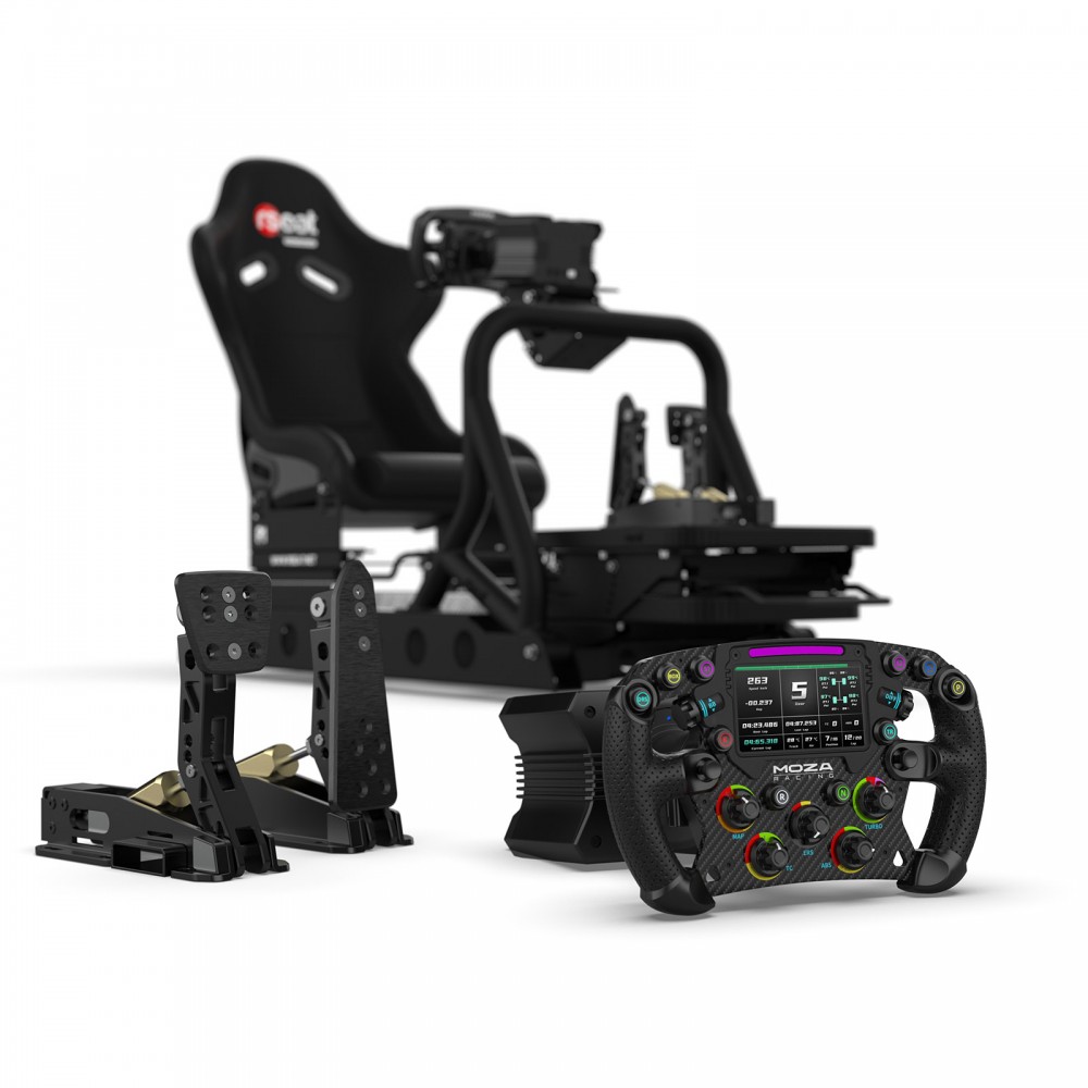 P1 Black and Moza R9 FSR Wheel and CRP 2 Pedals Bundle P1 Black and Moza R9 FSR Wheel and CRP 2 Pedals Bundle