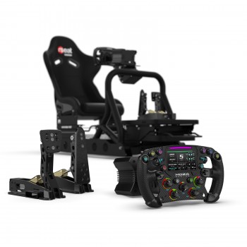P1 Black and Moza R9 FSR Wheel and CRP 2 Pedals Bundle