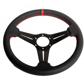 Bundle Driftshop Simracing Wheel 33cm Black Leather with Moza Racing Quick Release Adapter