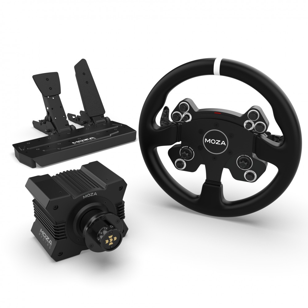 Bundle Moza R5 Direct Drive Base, CS V2 Steering Wheel and SR-P 2 Pedals Bundle Moza R5 Direct Drive Base, CS V2 Steering Wheel and SR-P 2 Pedals