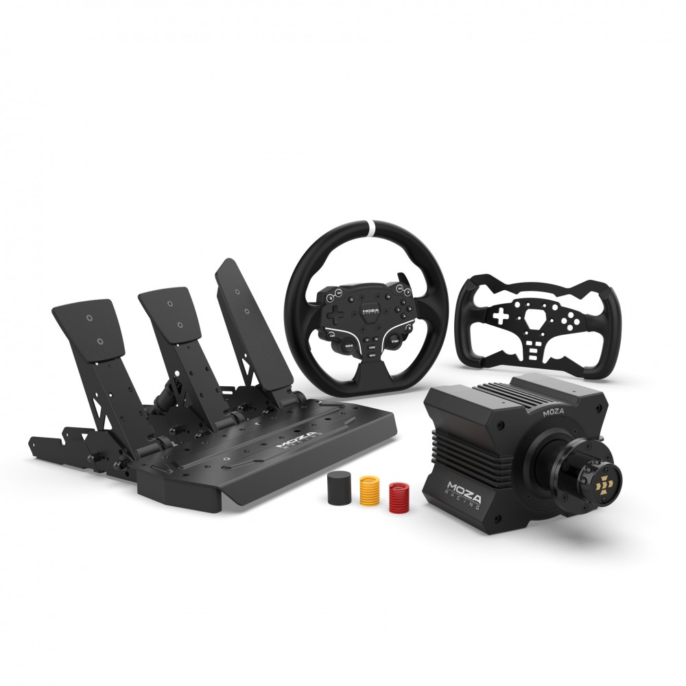 Bundle Moza R5 Direct Drive, ES Steering Wheel, Formula Mod, SR-P 3 Pedals and Accessory Kit Bundle Moza R5 Direct Drive, ES Steering Wheel, Formula Mod, SR-P 3 Pedals and Accessory Kit