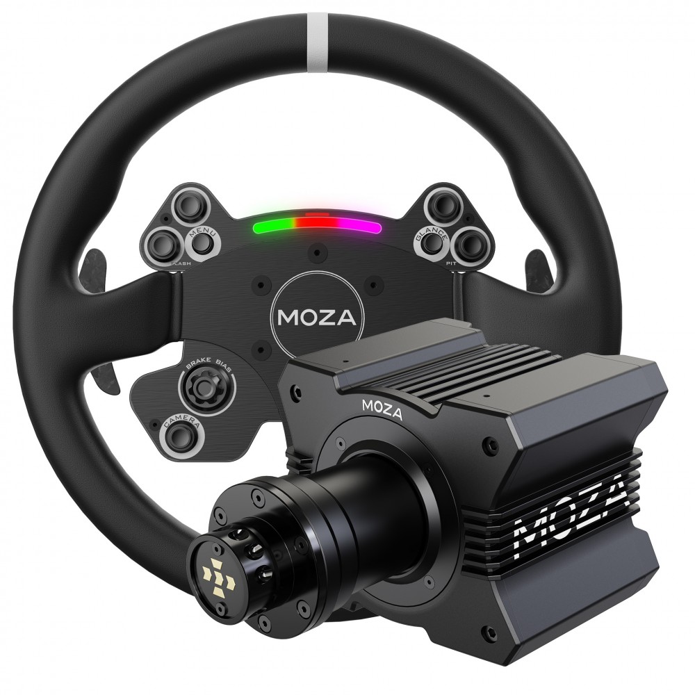 Bundle Moza R9 Direct Drive with CS V2 Leather Steering Wheel