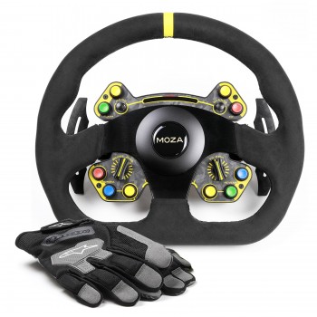 Bundle RS Steering Wheel D-Shape Alcantara with Alpinestars Engine Gloves