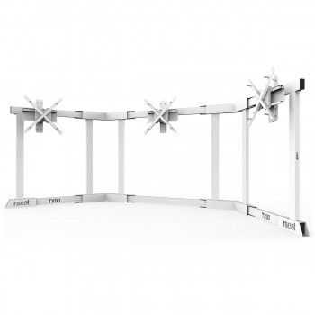 TV STAND TX90 White - Triple 65-90 inch TV/Monitor Stand