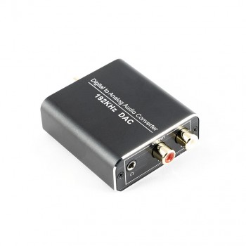 DAC Converter 192 kHz Digital/Toslink to Analog RCA L/R Audio Converter Adapter USB