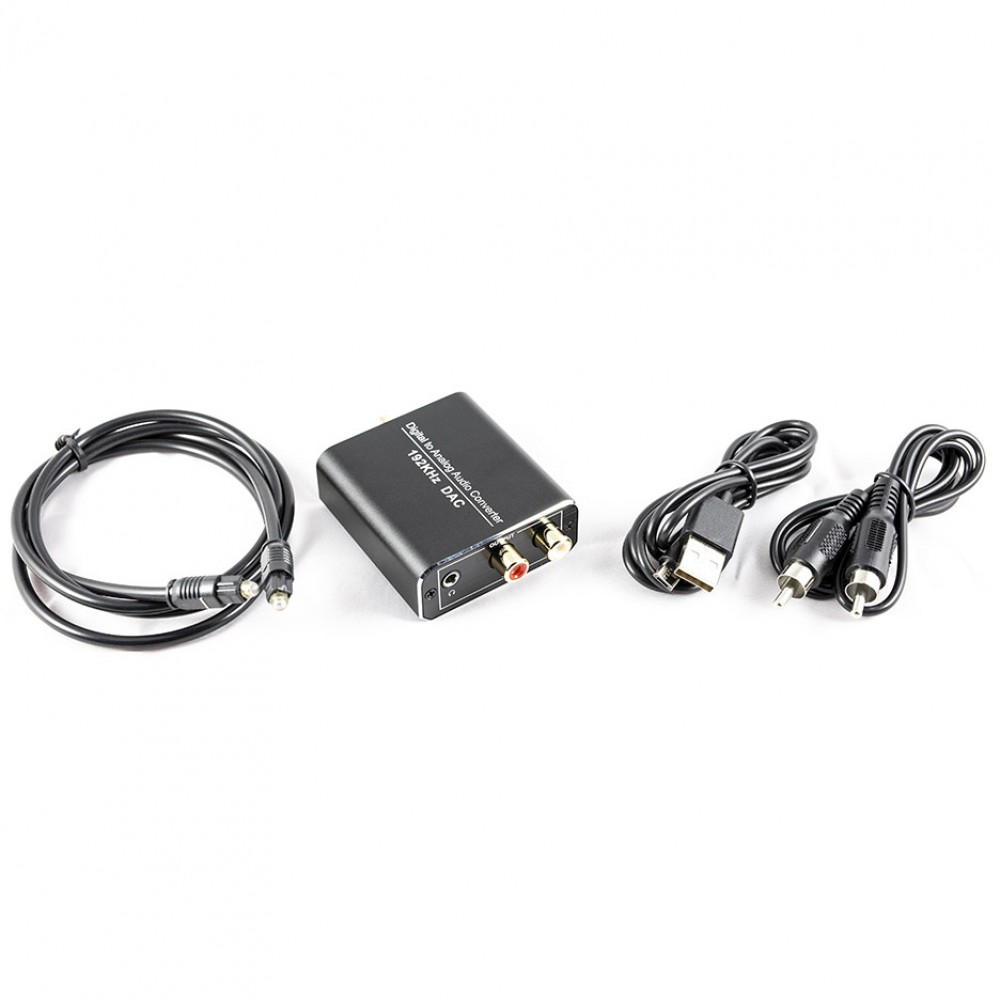 DAC Converter 192 kHz Digital/Toslink to Analog RCA L/R Audio Converter Adapter USB