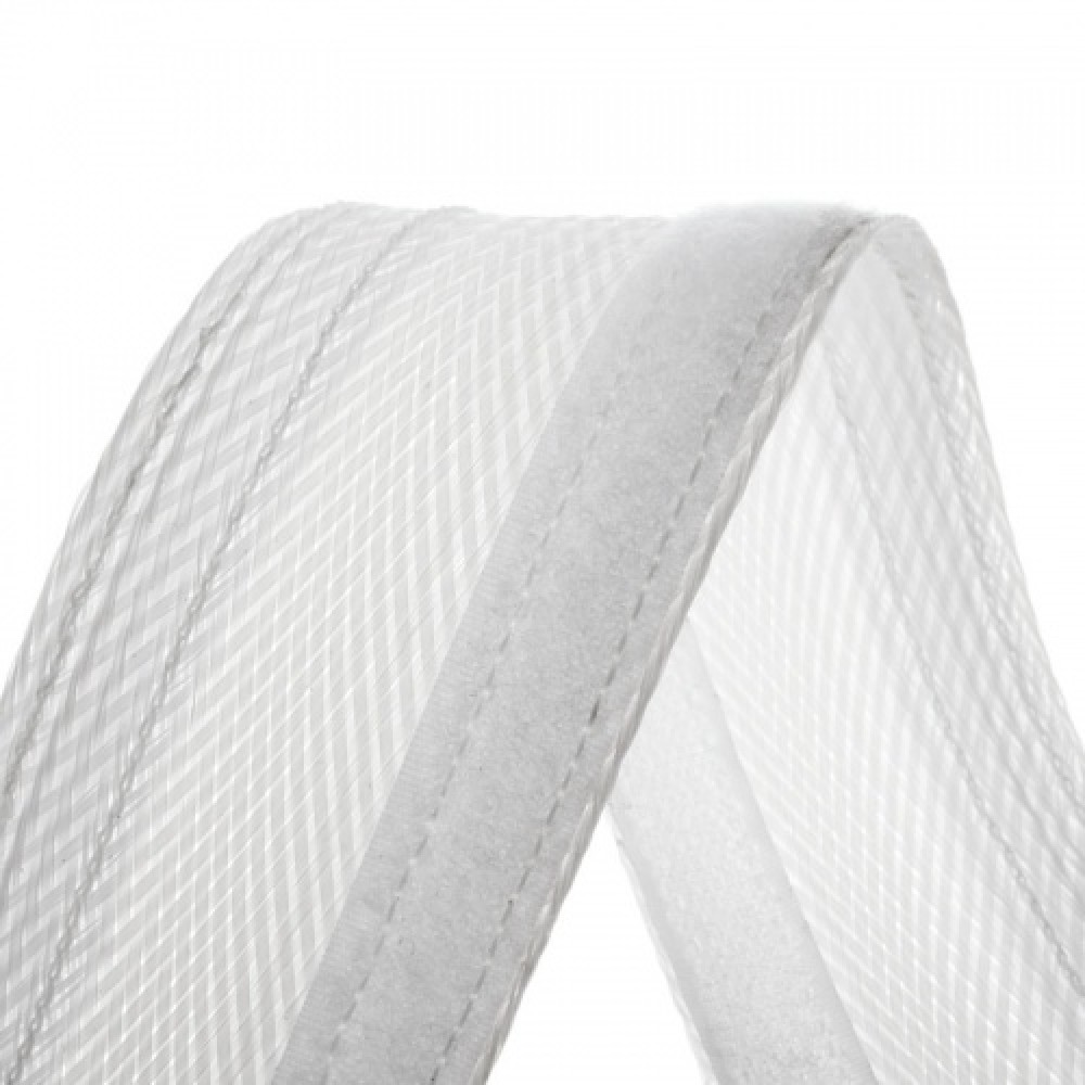 Velcro Braided Cable Flexo Wrap  18 to 31mm - 1 meter - white - organize your cables