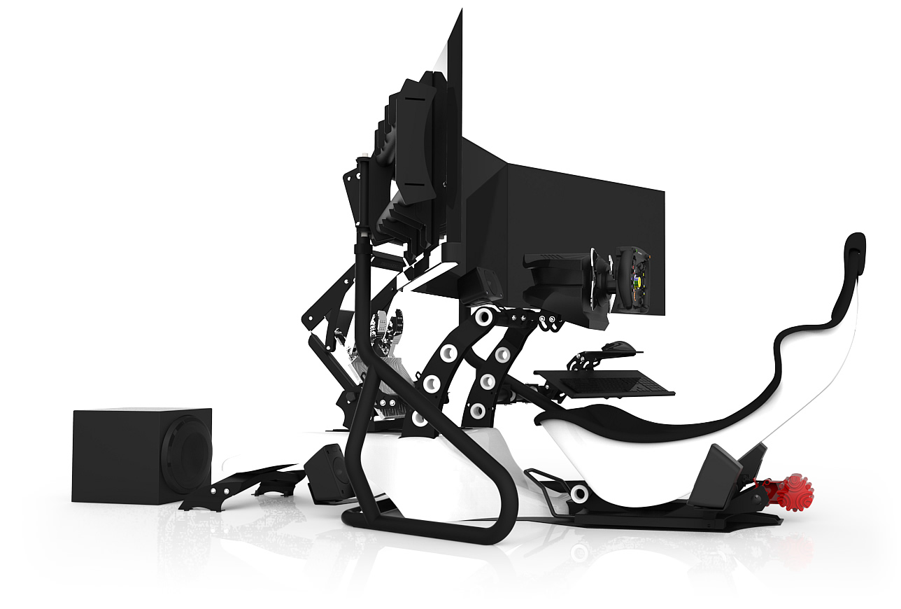 RS FORMULA V2 silver/RS STAND T3XL V2 + 3x42 inch tv's  ​